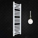 Radiador Toallero Eléctrico Blanco 30x100 cm con Termostato 150W