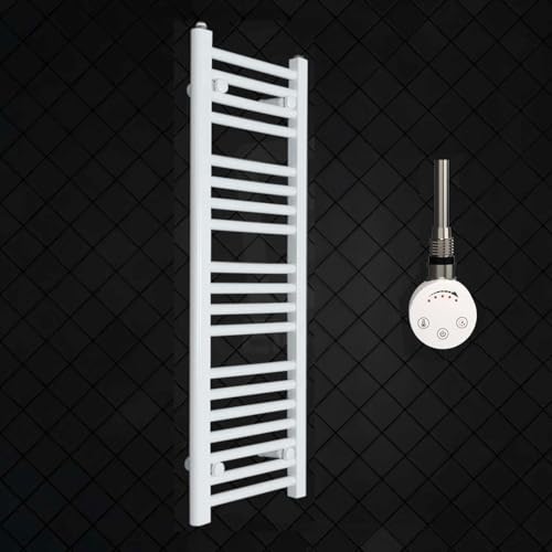 Radiador Toallero Eléctrico Blanco 30x100 cm con Termostato 150W