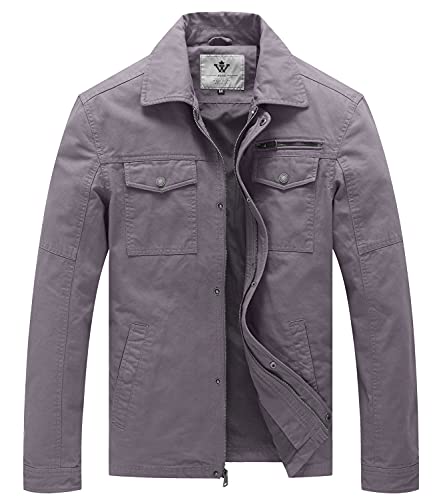 WenVen Mens Casual Canvas Cotton Military Lapel Jacket | Spring-Fall Utility Workwear Coat Regular Big Tall Sizes product thumbnail 15