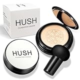 Hush makeup foundation, Natural Glow - Ideal for Light/Medium Complexions,Luvie Glow Foundation, Mushroom Head Air Cushion CC Cream - BB Cream Foundation for Older Women (Natural colour)