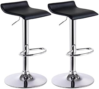 WOLTU Bar Stools Set of 2 Faux Leather Bar Stools Black Gas Lift Seat Adjust
