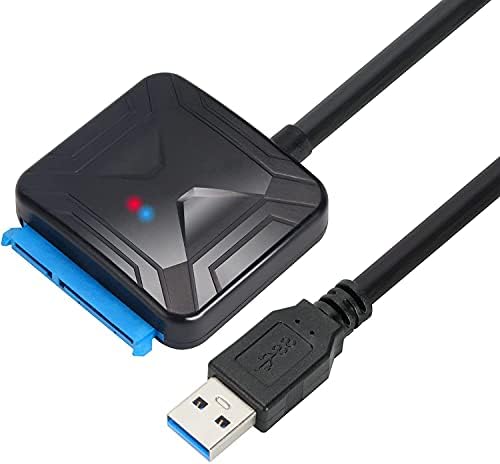 VCOM SATA to USB 3.0 Adapter Cable for 2.5/3.5 Inch SSD HDD, USB to SATA 22 Pin External Converter with LED Activity Lights Support UASP SATA I II III Hard-Disk Drive (Not Include Power Adapter)