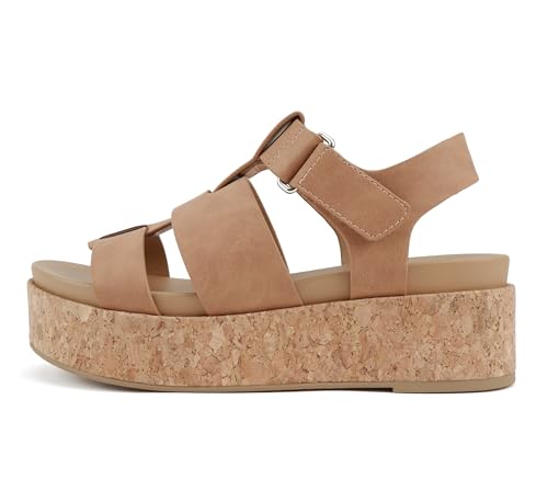 Image of Soda inchAmenda inch ~ Women Round Toe Fisherman Platform Low Heel Wedge Sandal with Adjustable Ankle Strap