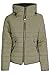Produktbild Oops Outlet Damen-Mantel Gepolstert Gesteppte Damen Polster Blasen Kunstpelz Kragen Mit Kapuze Gold Reißverschluss Dick Jacke - Khaki, Medium (38)