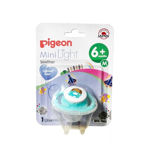 Image of Pigeon Minilight Silicone Baby Soother M Size | Hedgehog Design | Lightweight with Air Flow Shield | Gentle Comfort for Babies