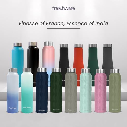 Image of Frenchware Water Bottle (1 Litre, Premium Stainless Steel, Midnight Blue) Bottle for Fridge, School, Outdoor, Gym, Home and Office, Scratch-Resistant, Rust Free, Non-Toxic, Easy-to-Clean