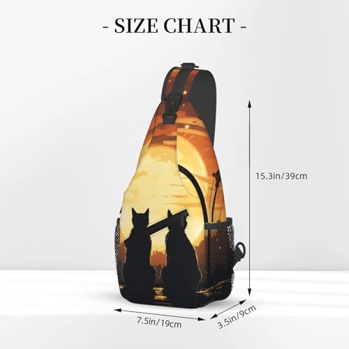 Bolso Bandolera Cartoon Cat para Mujer y Hombre miniatura 3