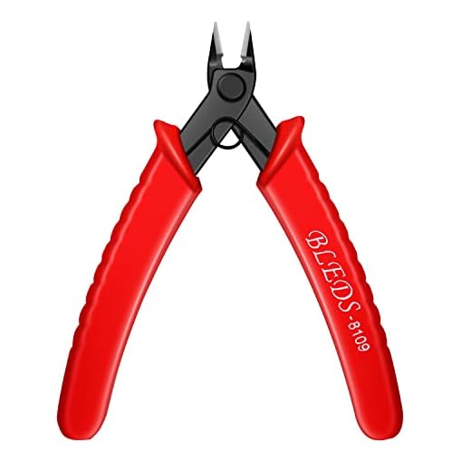 Flush Cutter, Wire Cutters, BS-8109 Soft Wire Cutter Pliers Precision Micro Cutter Anti-Slip Flush Cutter for Electronics Aluminum Jewelry 3D Printing Copper Wire Cables Floral