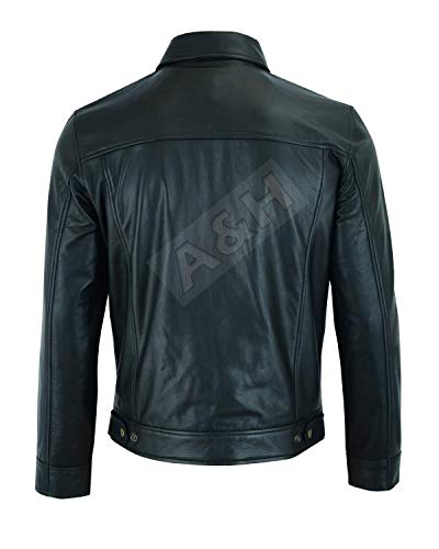 A&H Apparel Mens Classic Genuine Top-Grain Cowhide Bicker Leather Jacket4