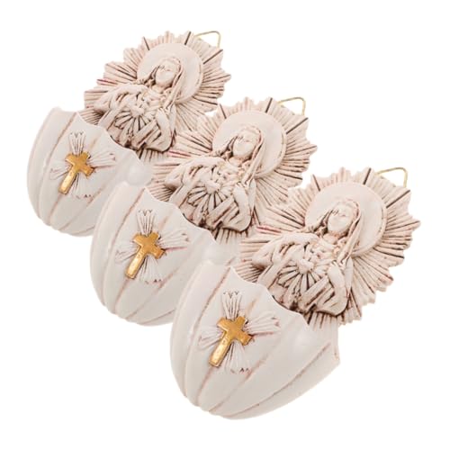 TOPPERFUN 3pezzi Fontana Santa Da Muro Resina Della Di Grazia Decorazione Religiosa Cattolica Per Ingressi Di Casa e Ufficio Per Comunioni e Cerimonie Di Conferma