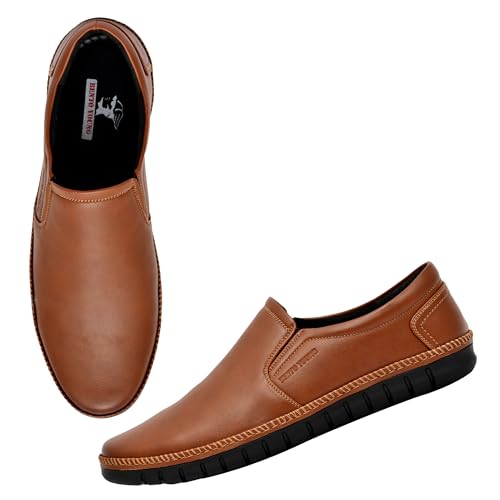 Image of Men's Highly Comfortable Flexible Leather Shoe Stylish Classy Office Wear /Slip-on /Brouges /Derby Formal Shoes (BY-46001)