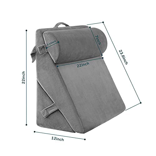 Joybest Bed Wedge Pillows Adjustable Leg Elevation Reading Pillow & Back Support Wedge Pillow For Back And Legs Support, For Back Pain, Leg Pain, Pregnancy, Neck And Shoulder Joint Pain, Sleeping #TOP6