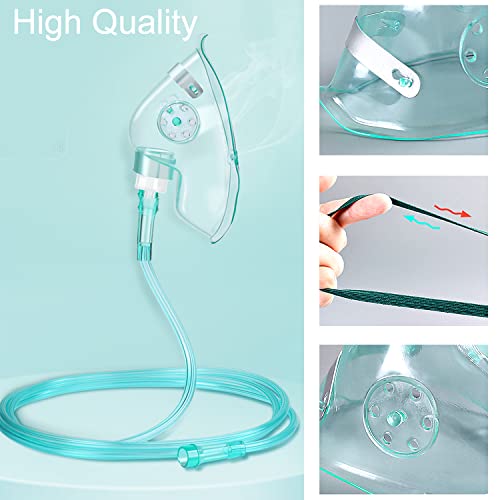 Xgmelon 3 Pack- Adult Elongated Oxygen Mask with 6.6\' Tubing and Adjustable Elastic Strap - Size XL
