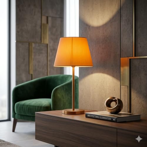 Minimalist Brass Bedside Table Lamp | Elegant Modern Desk Lamp wi...