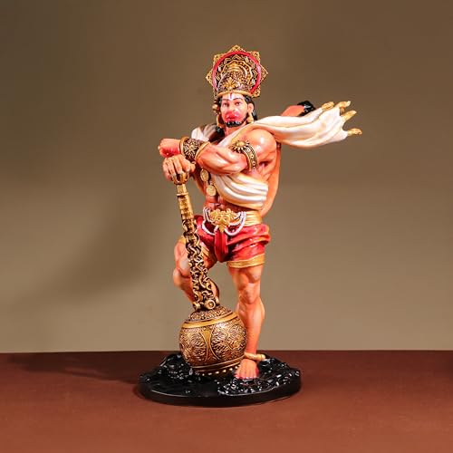 Image of Artarium Bahubali Hanuman Idol for Home Decor (16 Inch), Large Bajrang Bali Hanuman Ji Murti Multicolor Resin Statue for Temple, Pooja Room & Living Room Decorative Showpiece