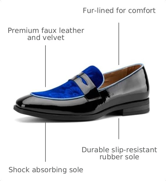 Image of JITAI Mens Velvet Loafers Dress Shoes Loafers for Men Tuxedo Suit Shoes