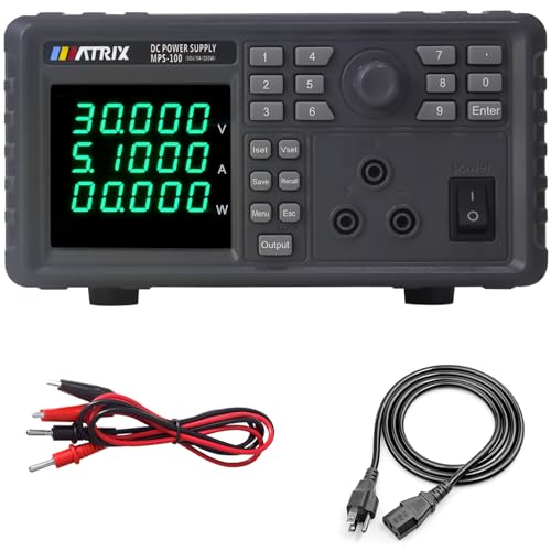 Image of MATRIX Linear DC Power Supply 30V 5A MPS-100, Variable Regulated Bench Power Supply with Number Keypad, 9 Memory, List Output for Laboratory, Electronics Testing, Repairing Phones, Battery Charging