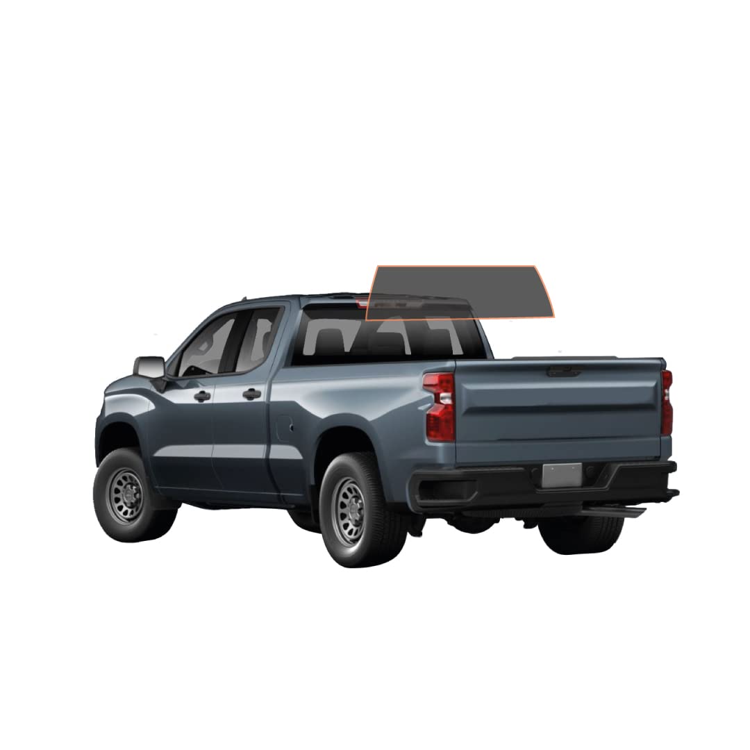 DIY-MotoShield Pro Premium Professional 1.5Mil Precut Carbon Window Tint Film for 2014-2018 Chevy Silverado 1500 Double Cab — (Rear Windshield 15%)