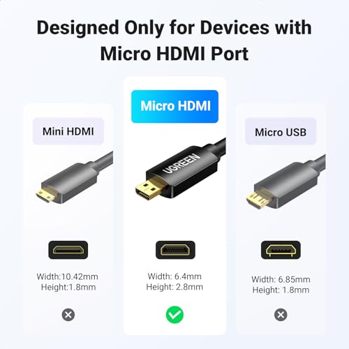 Image of UGREEN 4K@60Hz Micro HDMI to HDMI 2.0 Cable 1M, High-Speed
