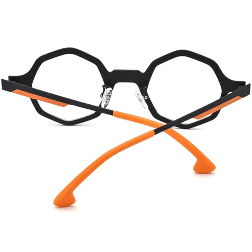 Image of FONEX Colorful Pure Titanium Glasses Frame Women Retro Round Eyeglasses