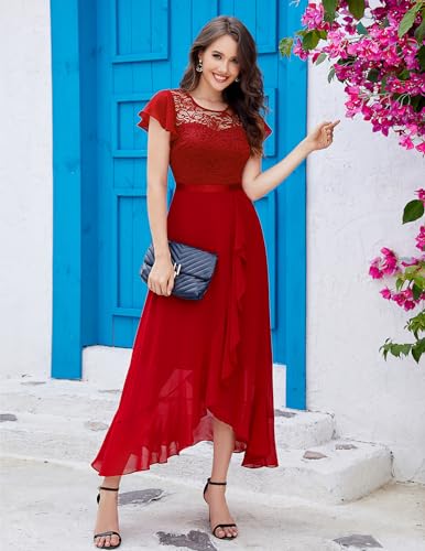 Image of BeryLove Formal Dresses for Women 2026 Wedding Guest with Slit Cocktail Elegant Lace Long Prom Dress
