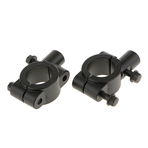 Image of Motorcycle Bike Handlebar Mirror Clamp Mounting Bracket, 10mm, Pair, Black