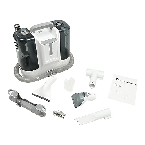 Draagbare natte en droge wasstofzuiger, 380-450 W tapijtreiniger met 6 reinigingskoppen, 2 tanks, vlekreiniger voor banken, tapijten, gordijnen, bedden, kussens - Image 4