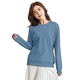 [Bobo & Hanhan] トレーナー パーカー 綿100 裏毛 薄手 レディース メンズ 無地 プルオーバー ト トップス カジュアル おしゃれ 春夏用 ゆったり… (JP, アルファベット, L, ブルー)