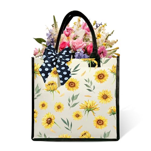 Bolso de lona con flores para playa y hombro miniatura 1