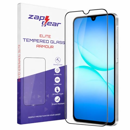 Image of Tempered Glass for Samsung Galaxy A17, M17, M36, F36 and Galaxy F17 (6.7 Inch) | Edge-to-Edge Coverage with Black Border | 9H Hardness | Scratch Resistant & Bubble Free Screen Protector