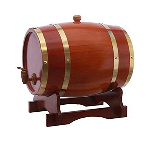 Barril de Roble de 3 litros para almacenar vinos y licores, Soporte de Madera Ideal para añejar y exhibir.
