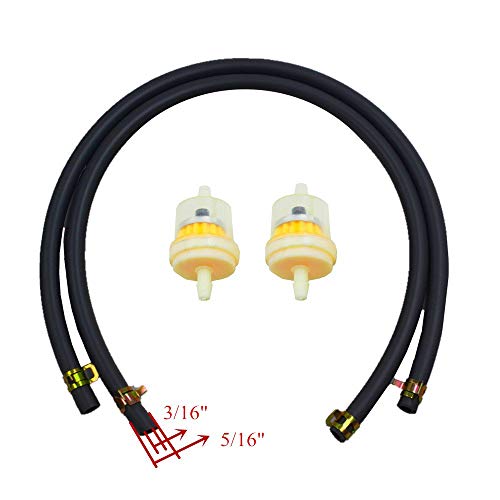 Lelecar 1/4" 691035 Fuel Filter And 3/16" Inner Diameter 395051R Fuel Line Hose And 791850 Clamps For Atv Motorcycle Lawn Mower B&S John Deere Craftsman Engines (Small Displacement) #TOP3