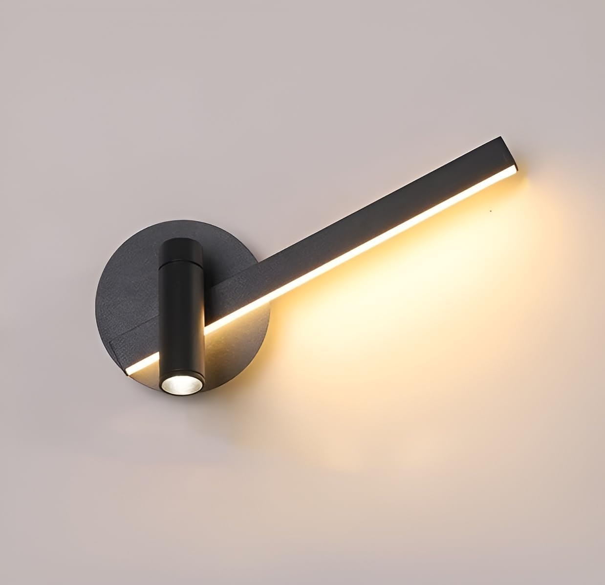 Smartway® Watchout 17W Modern LED Wall Light with Integrated Focus Spotlight | Angled Rectangular LED Bar | 3 Colour Modes | Decorative Wall Mount Lamp for Living Room, Bedroom & Bedside-image-36