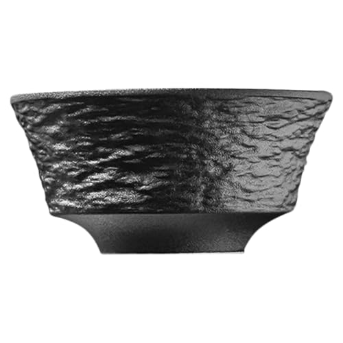 DIYEAH Ciotola da Barba in Ceramica Nera 4,5” Resistente e Stabile, Ciotola per Rasatura Sapone Multiuso, Contenitore Piccolo Portatile per Cura della Pelle e Uso da Barbiere