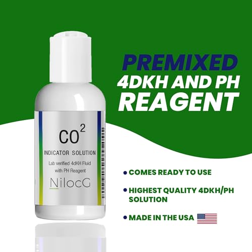 Image of NilocG Aquatics Glass CO2 Drop Checker - CO2 Monitor Kit for Aquarium Tank - Functional and Reliable - Transparent Drop Checker, 4dkh /pH Reagent Solution and Suction Cup