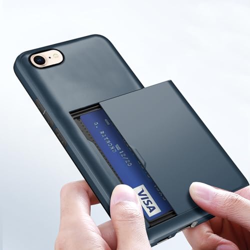 Coque portefeuille rigide hybride pour iPhone 8 et SE protégeant écran et cartes
