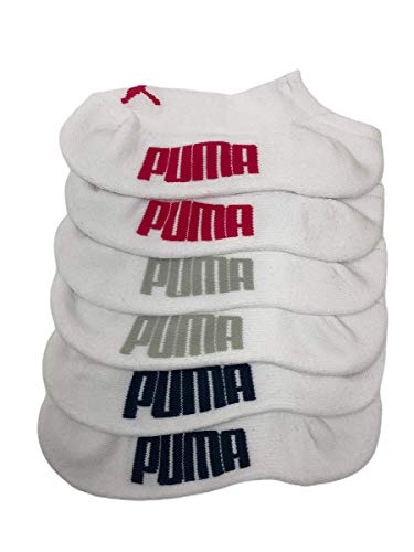 Puma Invisible No Show Women's Cushioned Socks 3-Pack Shoe Size 5-9.5 (White)
