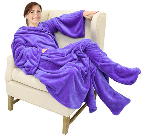 Image of Catalonia Wearable Blanket with Sleeves & Foot Pocket for Adults