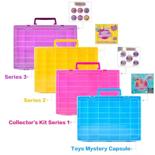 FULLCASE Case Compatible with 5 Surprise for Mini Brands Toys Series 1-4 Mystery Capsule Storage, for Mini Mart Collection Organizer for Collectibles(Case Only), Blue
