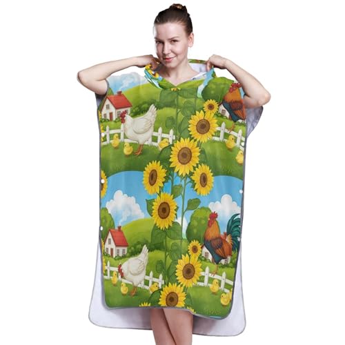 Poncho de surf homme grande taille serviette à capuche pour la plage - 4