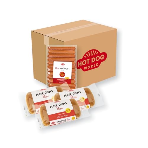 HOT DOG WORLD - Hot Dog Würstchen & Brötchen 144er Pack (Strohschwein) HOT DOG WORLD - Hot Dog Würstchen & Brötchen 144er Pack (Strohschwein)