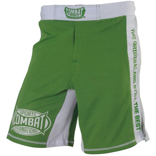 Combat Sports Training MMA Boardshorts, 30-Inch, Green/White