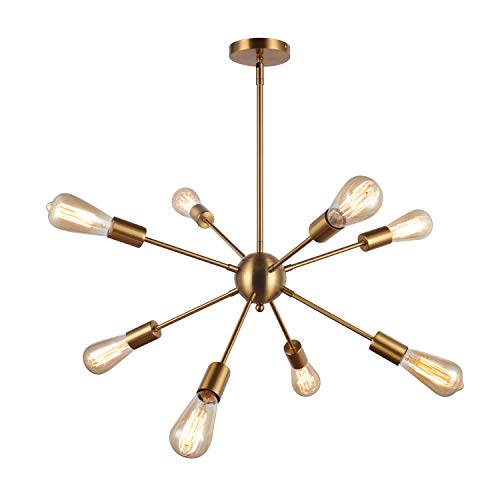 SISVIV Lámpara de Techo Araña Colgante para Sala Dormitorio Comedor Oro o Plata