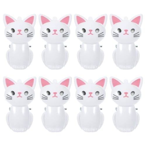 Pince à sachets frites chat lot de 8 blanches pour fermeture cuisine