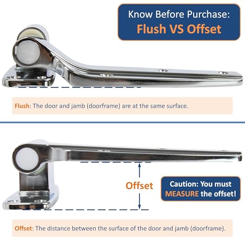 Awoco 1245-187-54 Reversible Cam-Rise Hinge Chrome Finish for Freezer/Cooler/Refrigerator by Kason, 1245-202-54 (1-1/2" Offset) by Awoco - Image 2