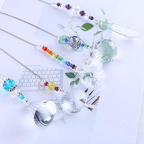 Set 5 PCS Window Hanging Crystal Suncatcher Beads Chain Sphere Chandelier Lamps Light Pendant Curtain Wedding Decoration Gift