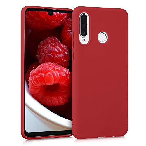 kwmobile Custodia Compatibile con Huawei P30 Lite Cover - Back Case per Smartphone in Silicone TPU - Protezione Gommata - rosso classico