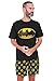 Pigiama da uomo corto, motivo Batman, in cotone, prodotto con licenza ufficiale Nero XL