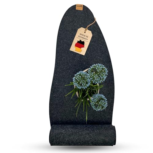 kontor28® - Premium Tischläufer Filz 100prozent Made in Germany aus Upcycling-PET Filz | Waschbarer Tischläufer in 100x40 cm Kratz- & hitzewiderstandsfähig | Filzläufer Anthrazit für Indoor und Outdoor