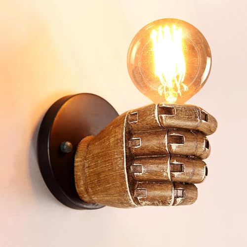 Image of Aomesinc Vintage Wall Sconce Industrial Hand Shaped Wall Light Fixture Edison Lamp Fixture Indoor for Bedroom Kitchen Restaurant Farmhouse(Right)